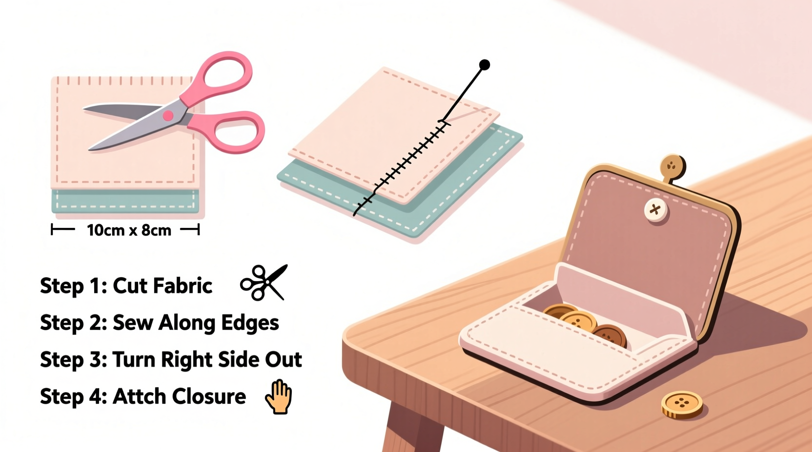 diy fabric coin wallet a simple step by step guide for beginners