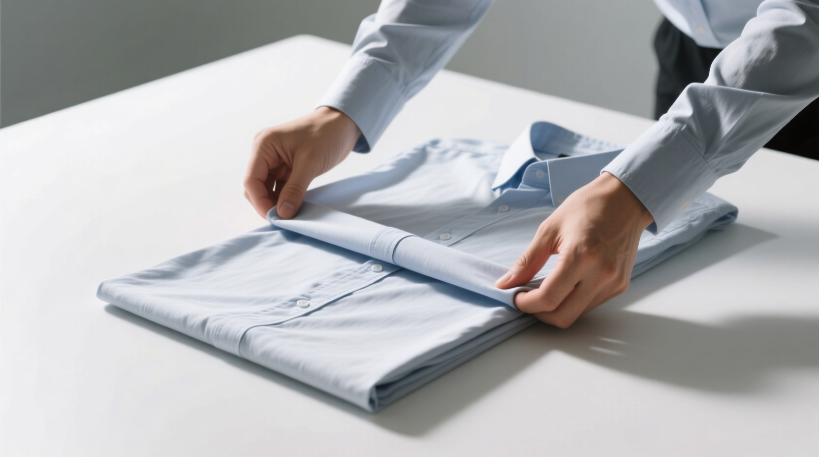 how to fold a long sleeve shirt