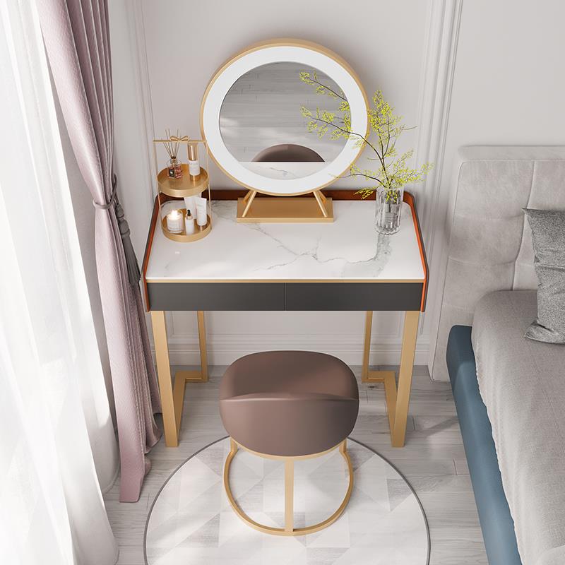 Nordic bedroom light luxury dresser modern high-end simple dressing table small family web celebrity ins makeup table