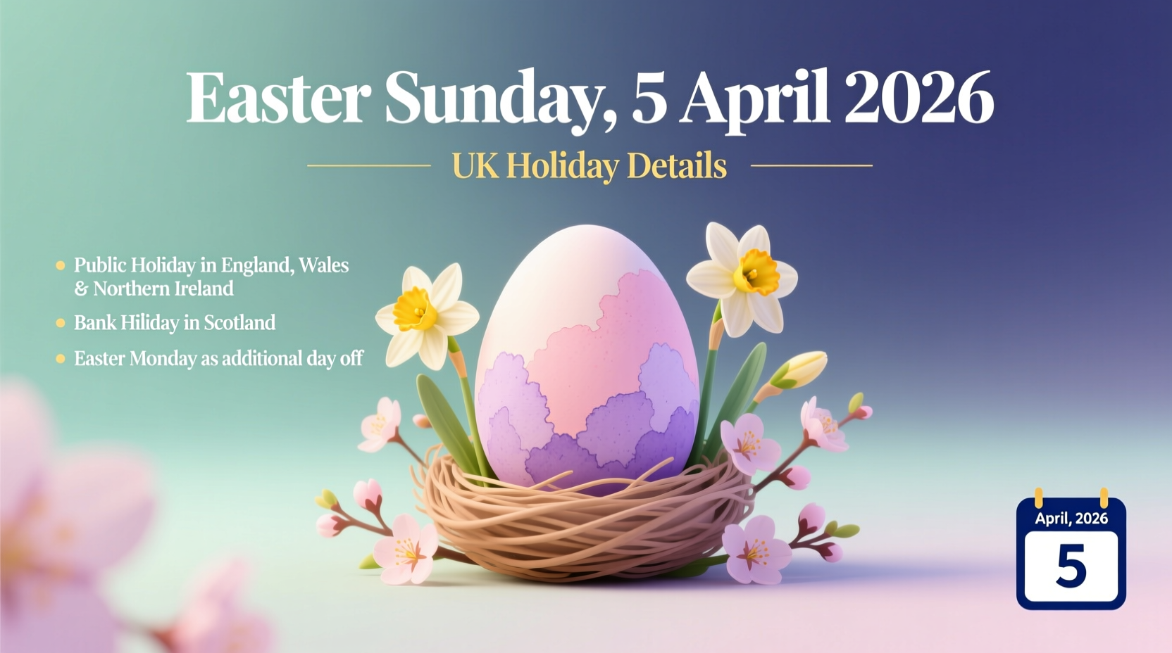 when is easter in 2026 uk holiday
