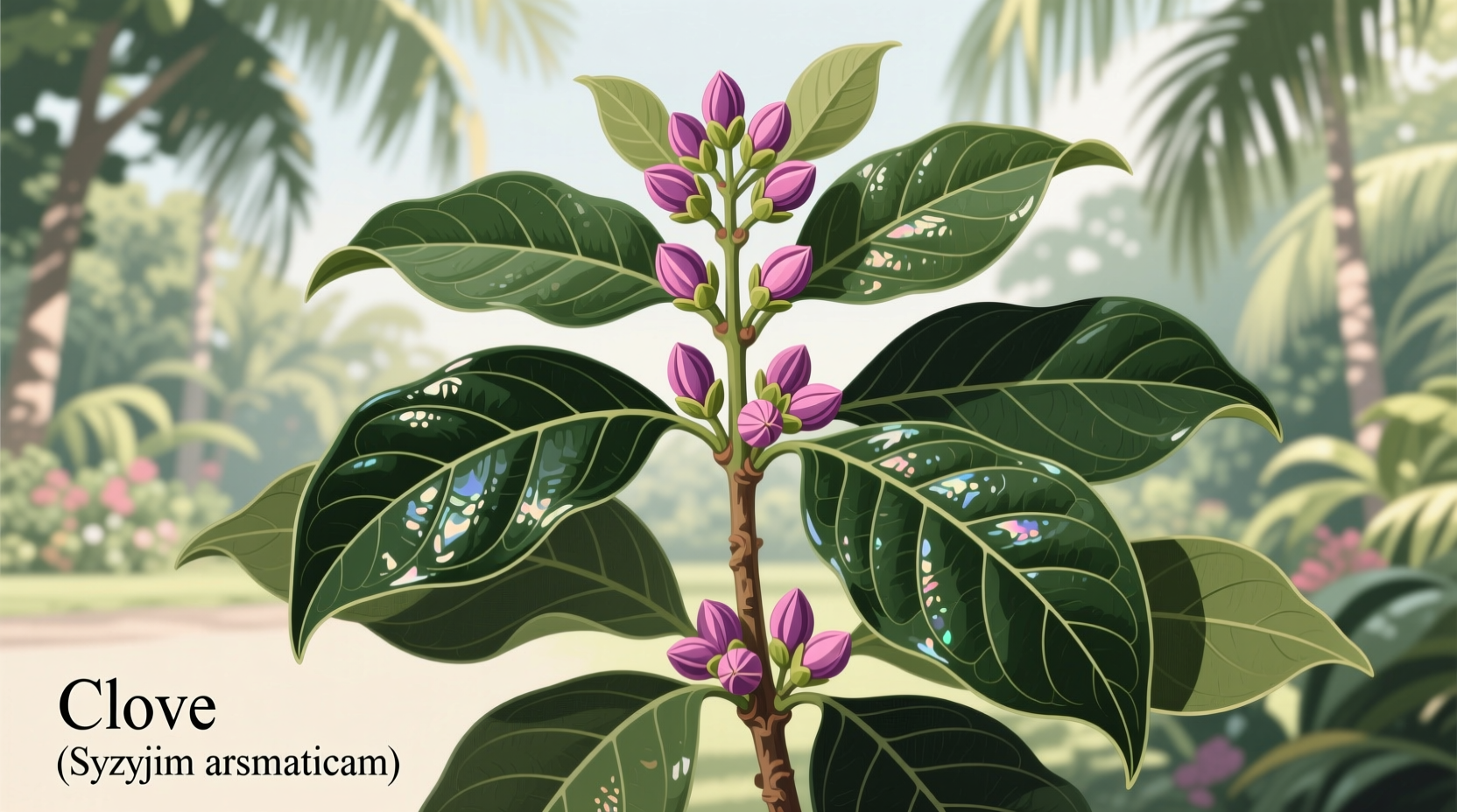 Nelkenblätter mit charakteristischen Knospen am Zweig