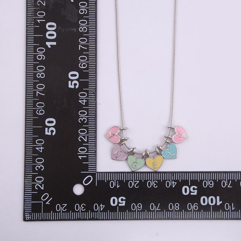 JOJO Wholesale Custom DIY Metal Alloy Letter Enamel Angels Pendant Children's Necklace from Vietnam