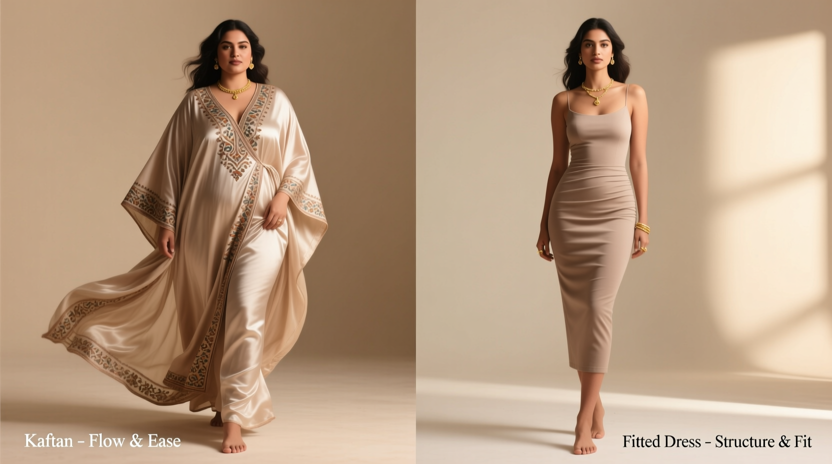 kaftan vs fitted dress which is actually more flattering and comfy