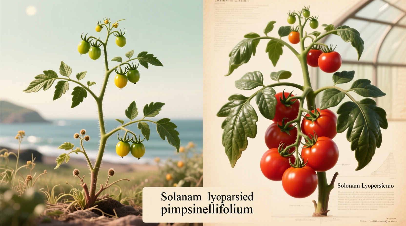Botanical comparison of wild and cultivated tomato species