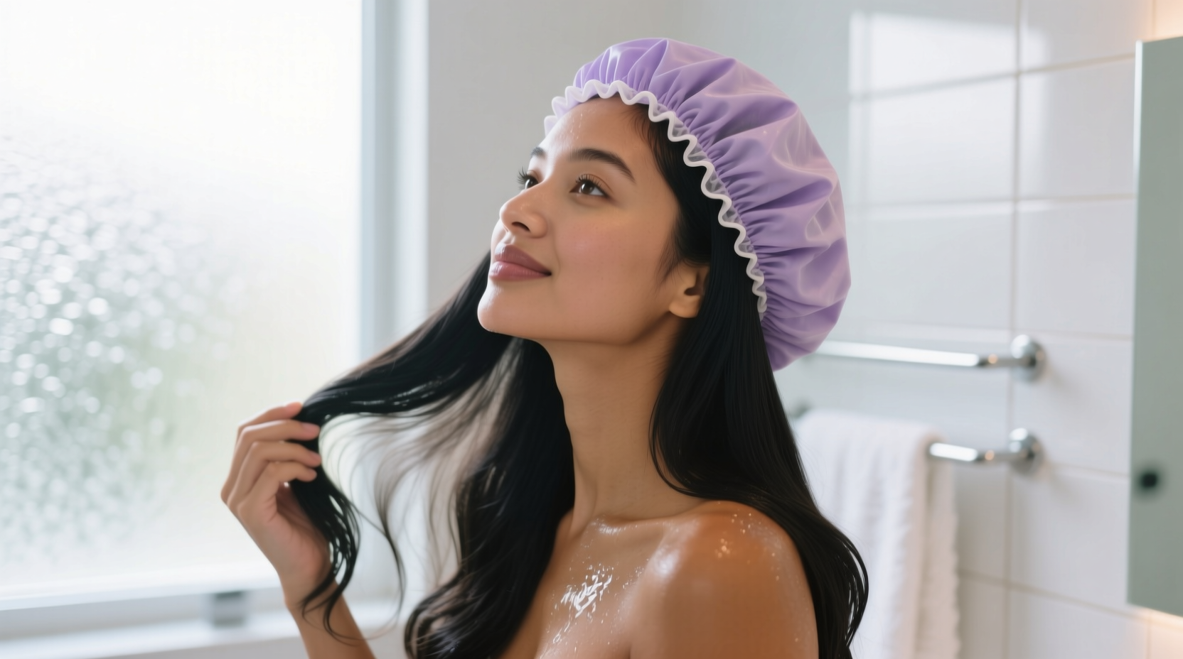 hair benefits wearing shower cap