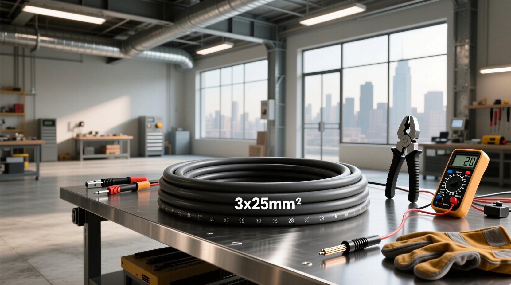 3x25mm² vs 3x2.5mm² power cable guide