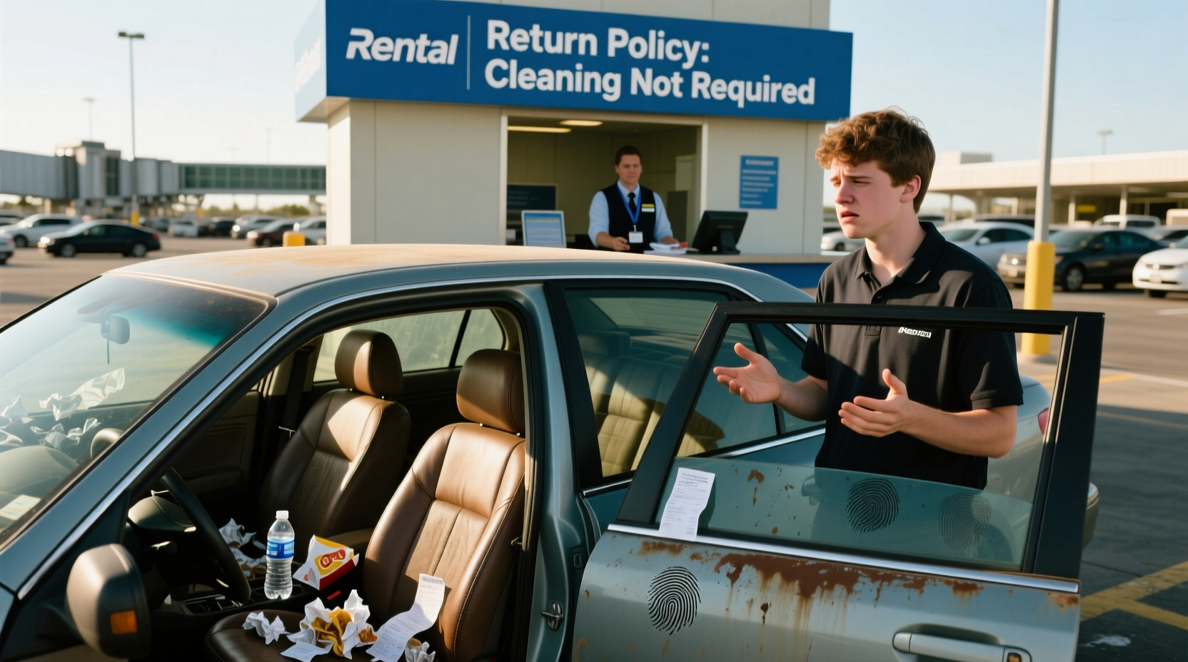 do you have to clean a rental car