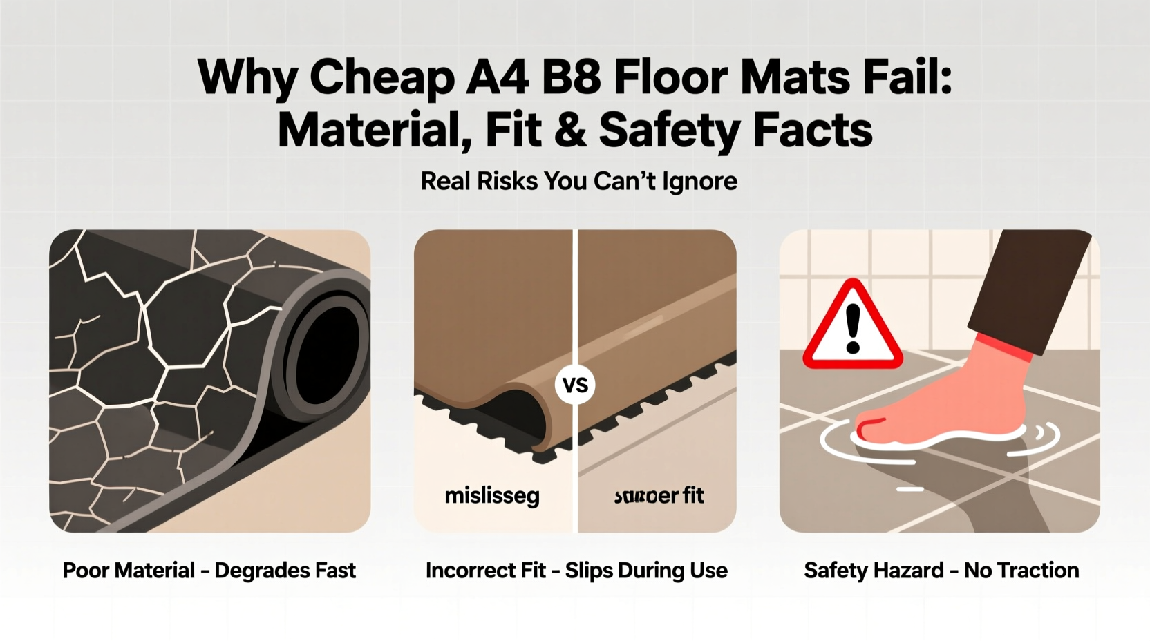 why cheap a4 b8 mats fail