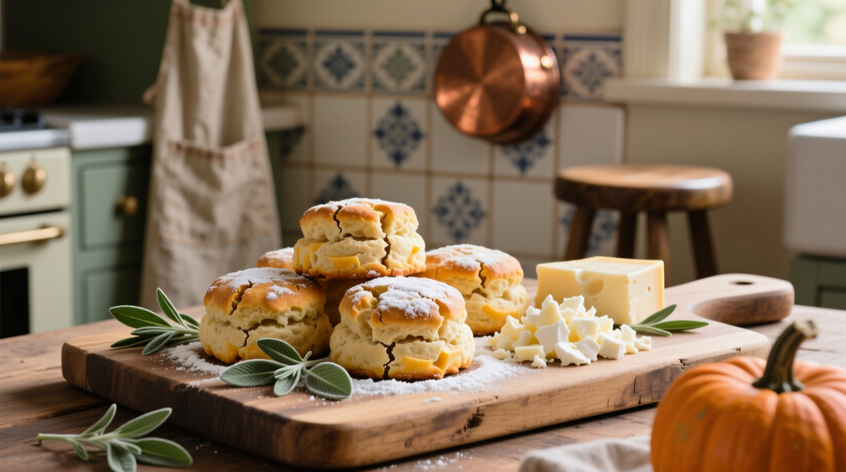 pumpkin sage white cheddar biscuits