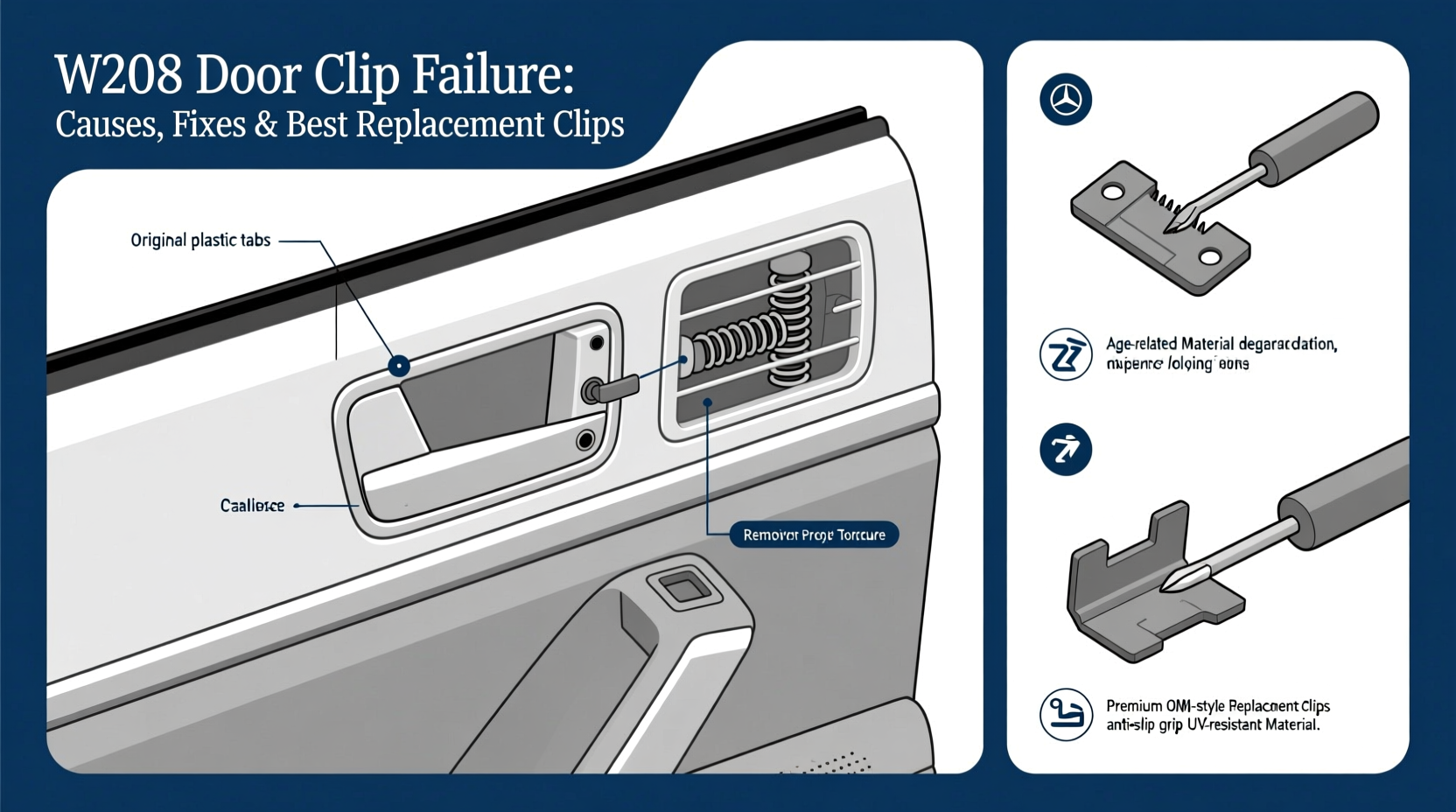 W208 Door Clip Failure: Causes, Fixes & Best Replacement Clips