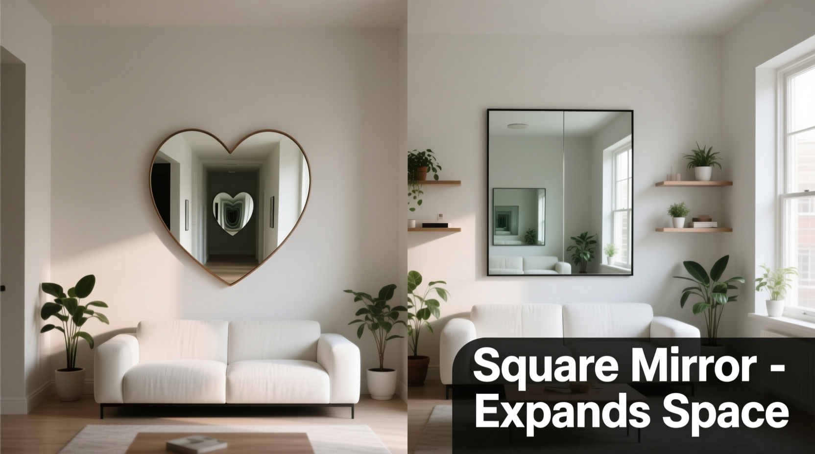 heart mirror vs square mirror which shape makes your room look bigger
