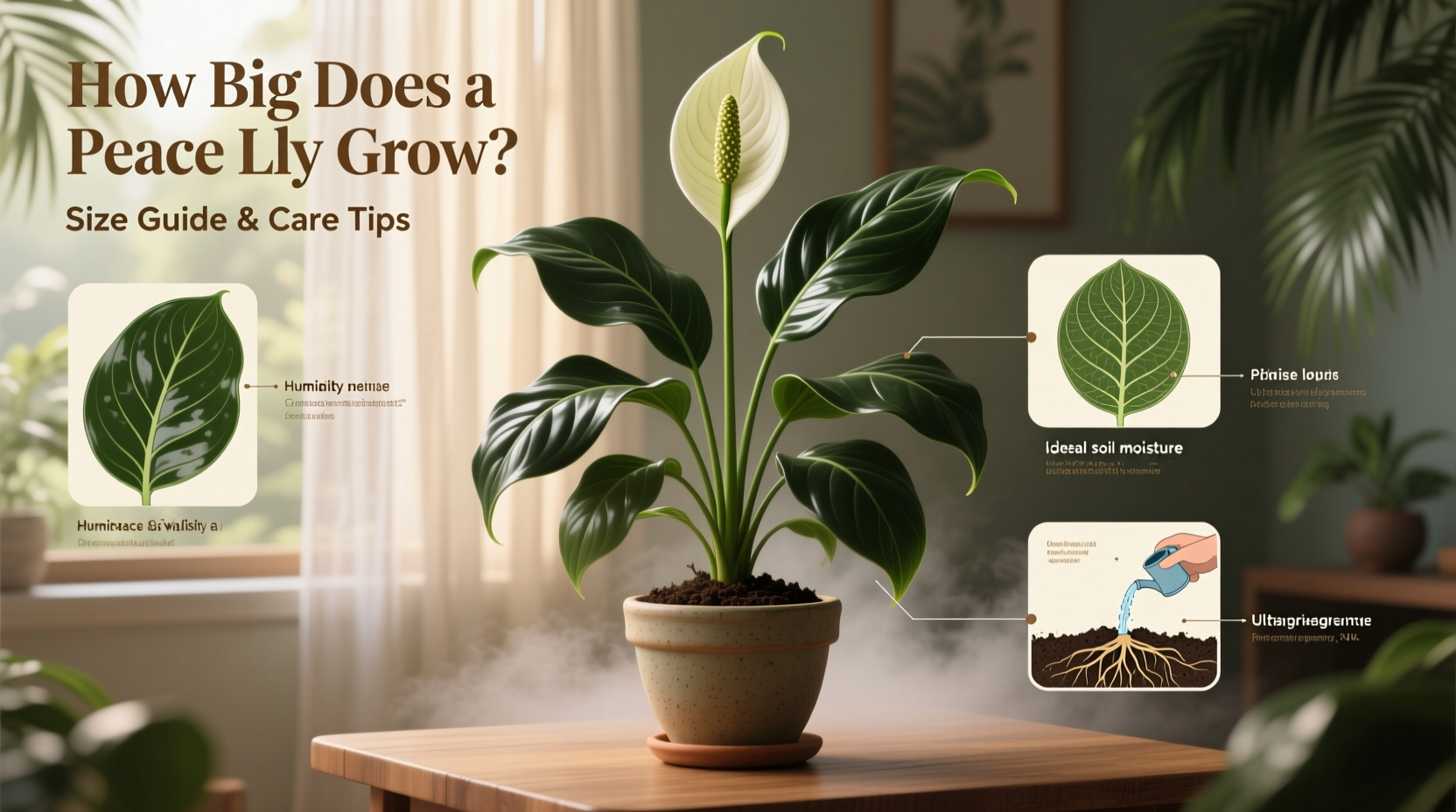 how big does a peace lily grow