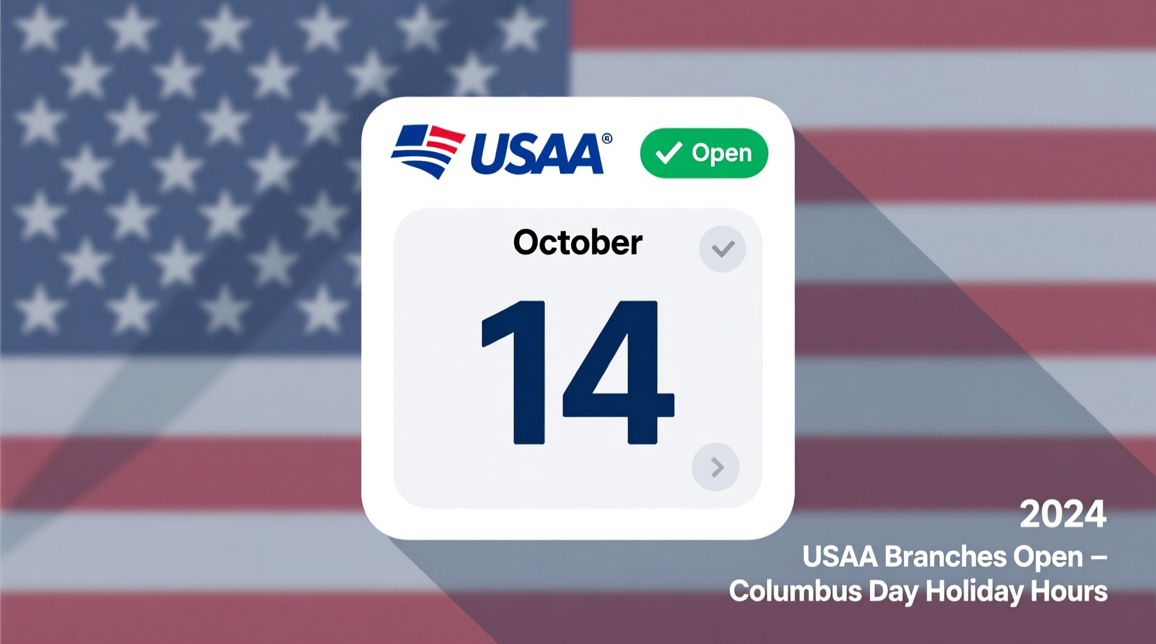 is usaa open on columbus day