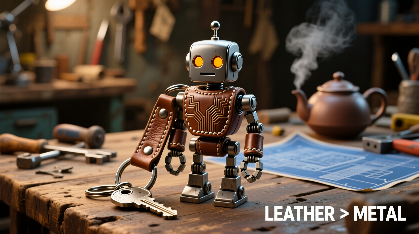 robot keychain showdown is a leather robot keychain actually cooler than metal 2