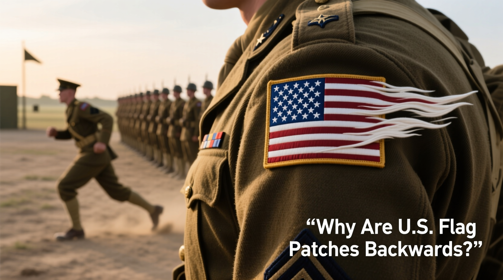 why are us flag patches backwards meaning proper display