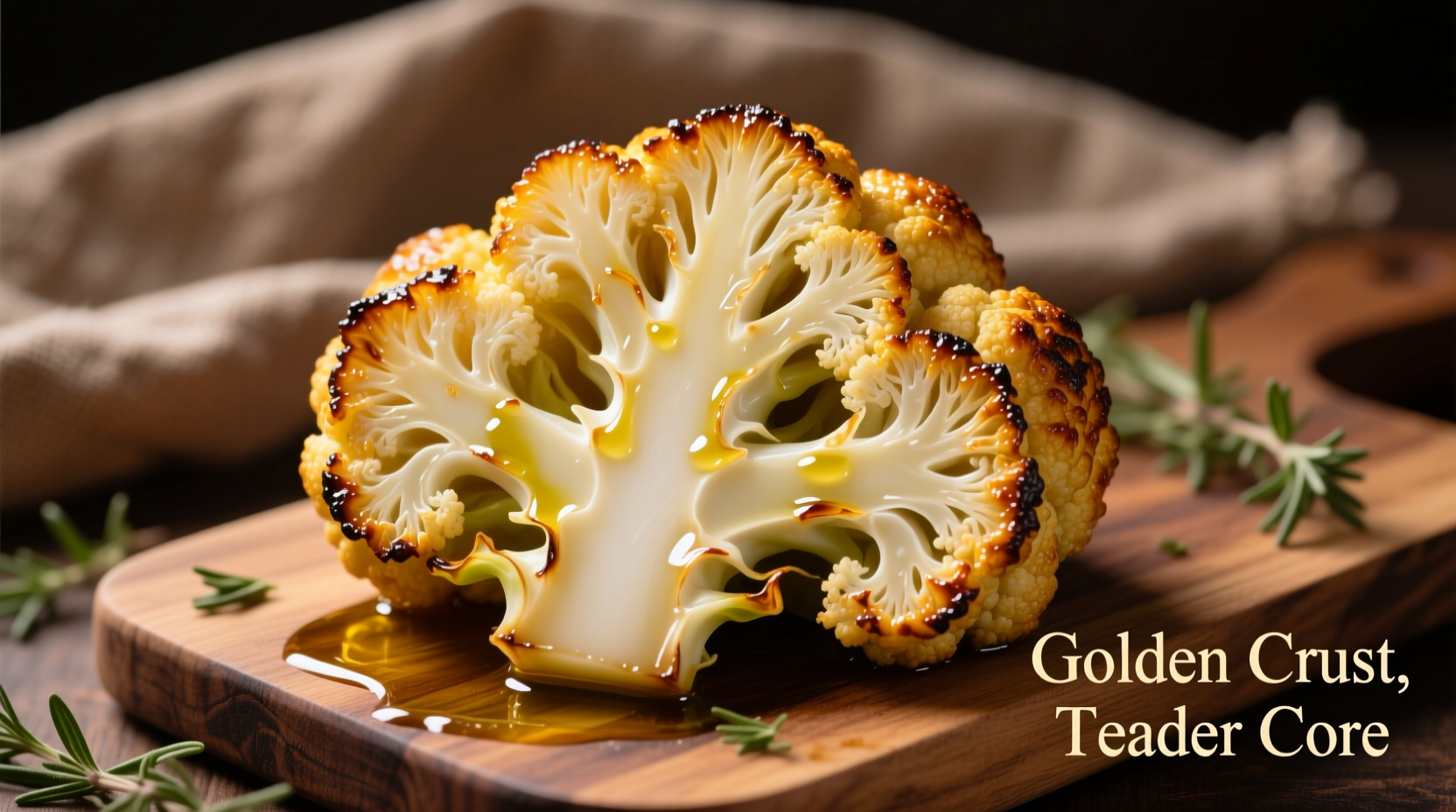 Perfectly roasted cauliflower with golden edges