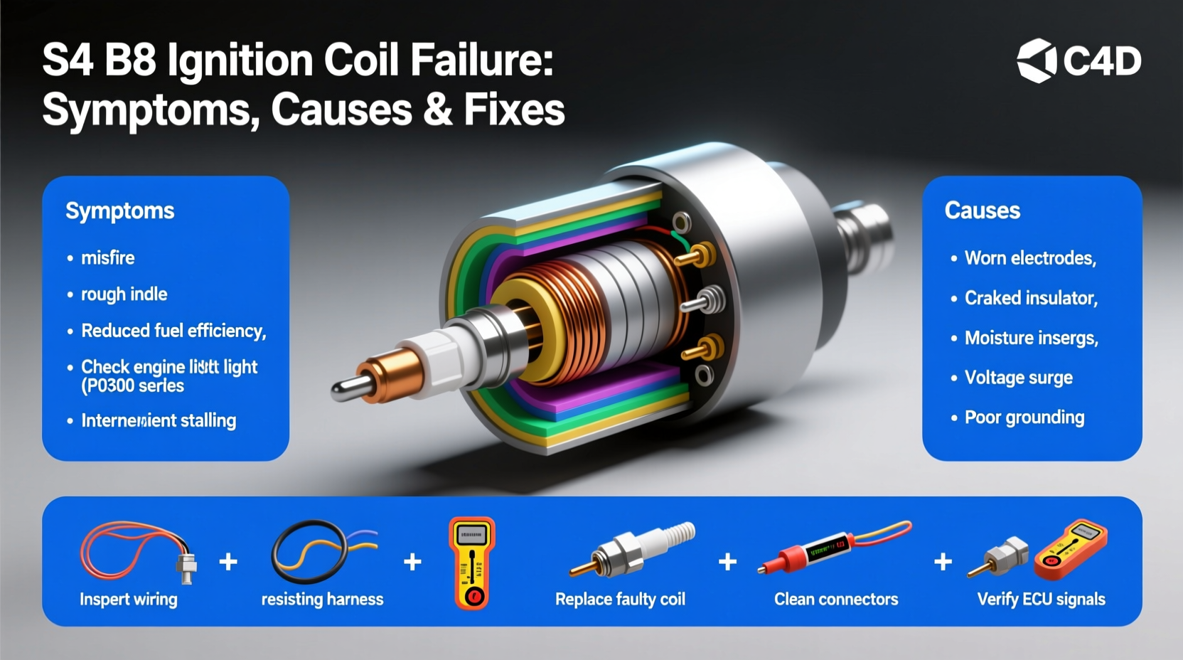 s4 b8 ignition coil failure