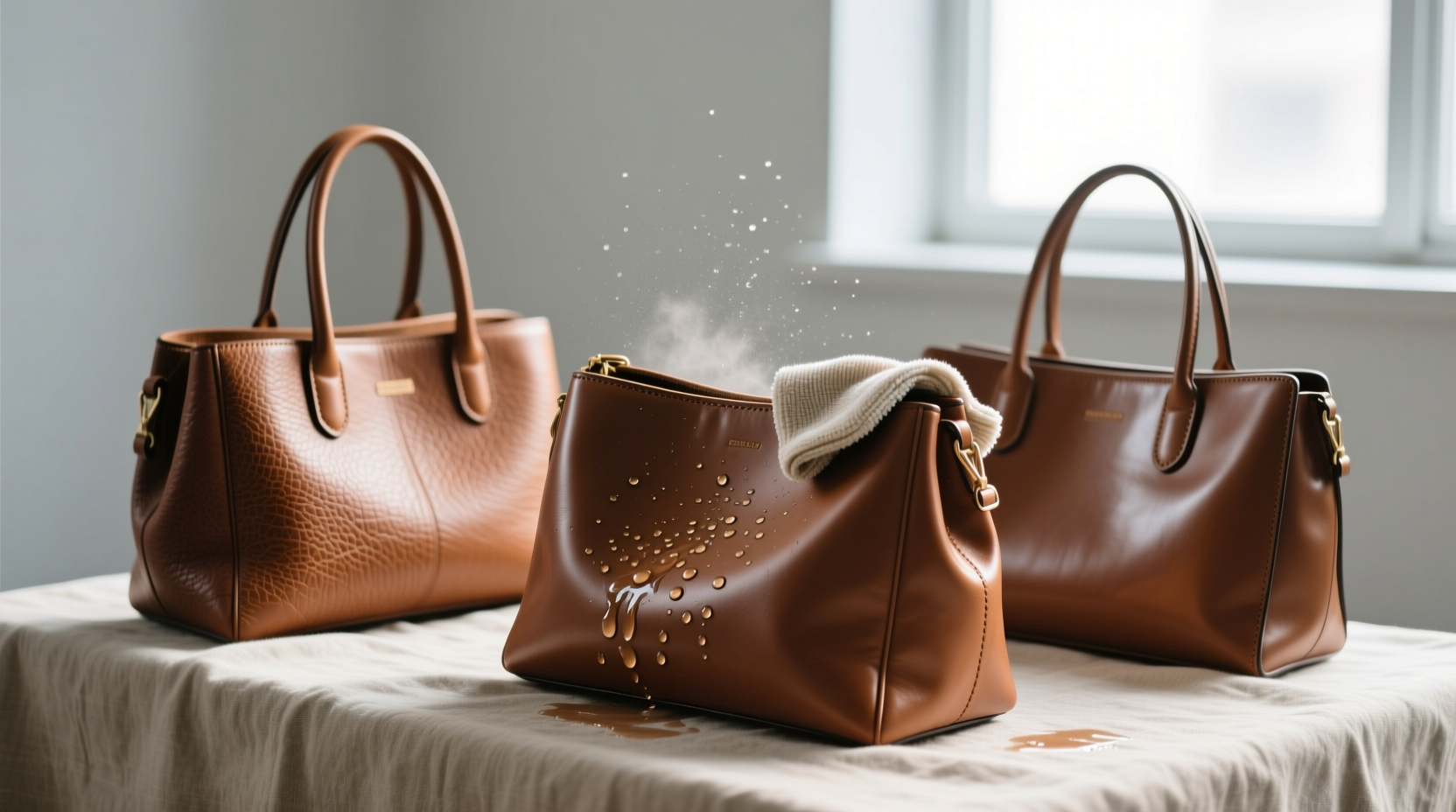 cleaning leather and faux leather handbags