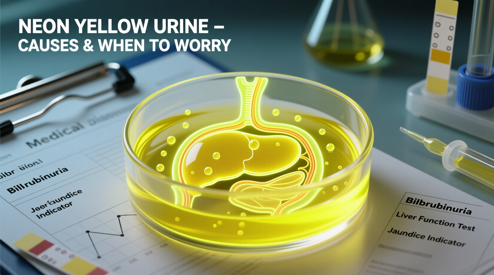bright neon yellow pee causes what it means and when to worry
