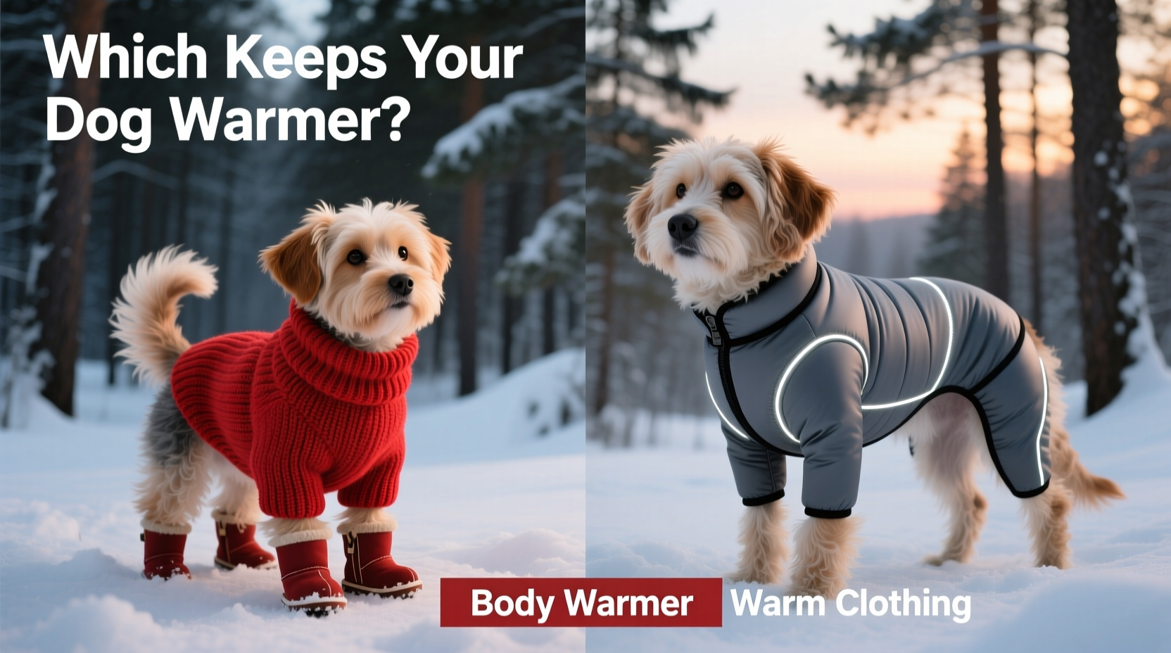 dog warm clothing vs dog body warmer which actually keeps them warmer in winter