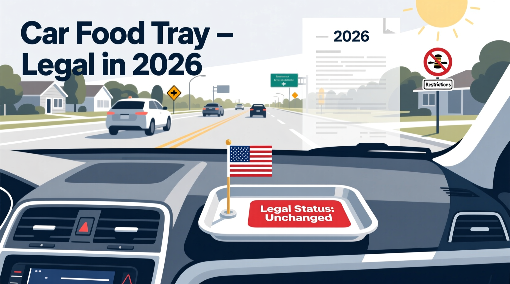 car food tray legality 2026
