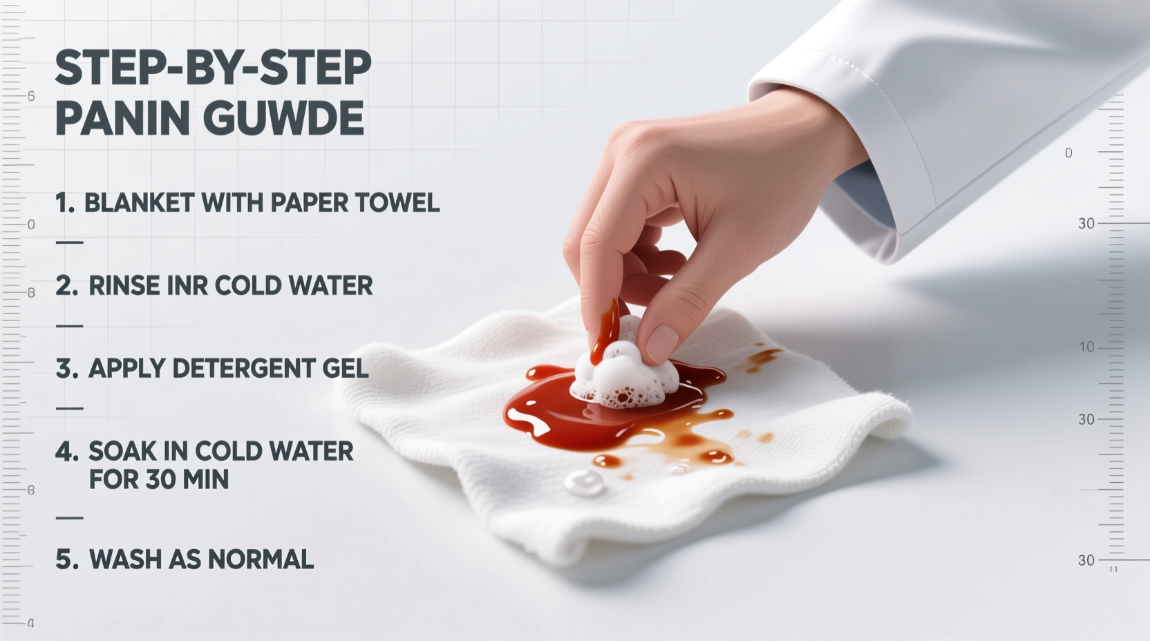 Step-by-step tomato sauce stain removal process