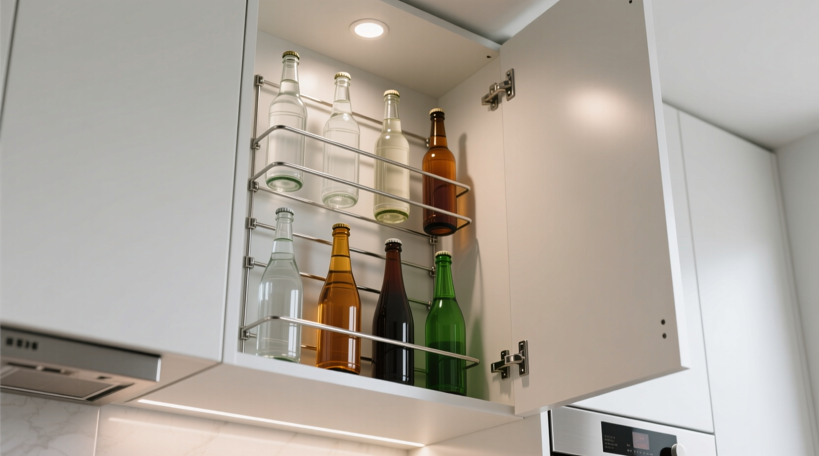 fit tall bottles in short cupboards with a wire rack