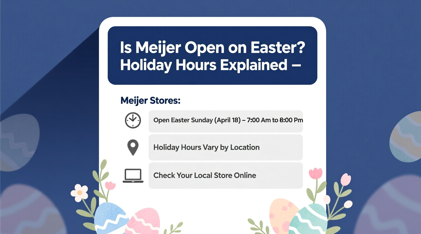 is meijers open on easter