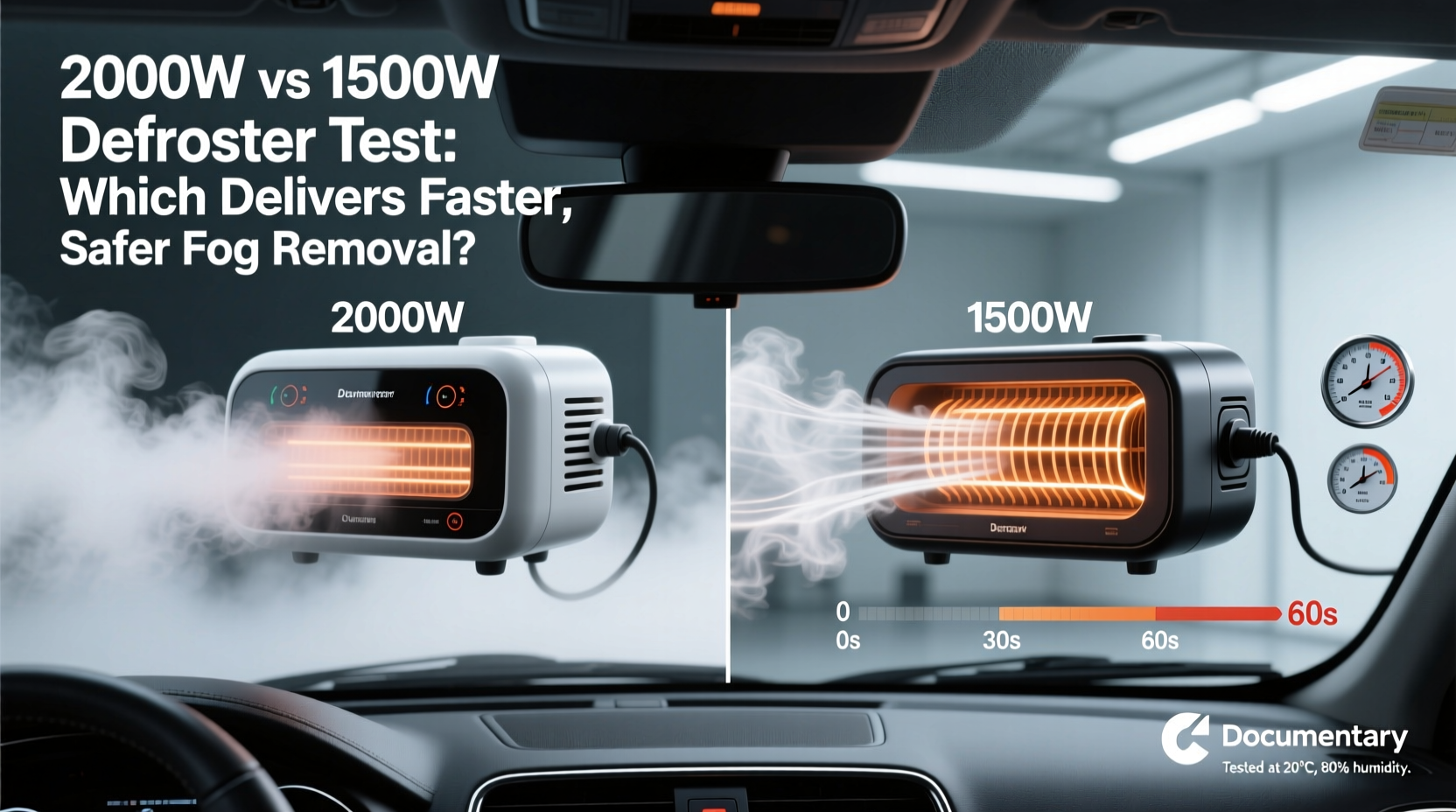 2000w vs 1500w defroster test