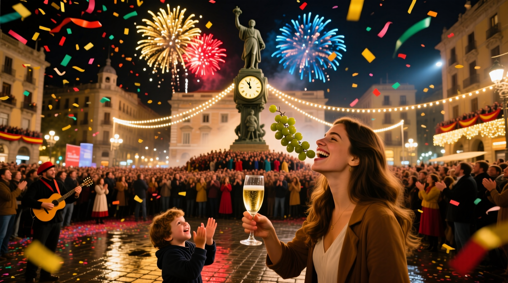 how do spain celebrate new year