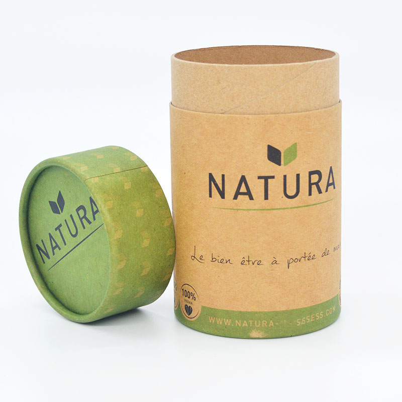 Emballage biodégradable de tube de papier de thé de boîte de cylindre de catégorie comestible