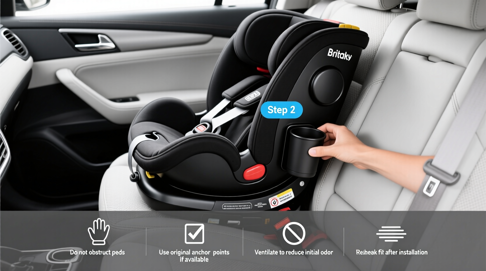 britax convertible car seat child cup holder in black
