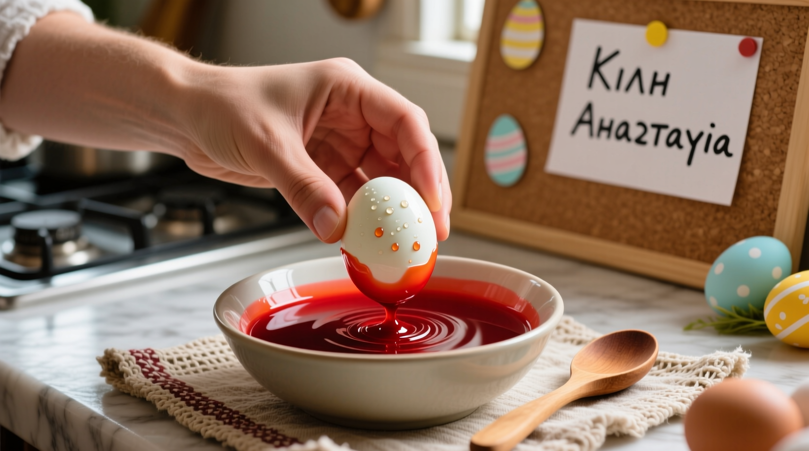 how to dye greek easter eggs