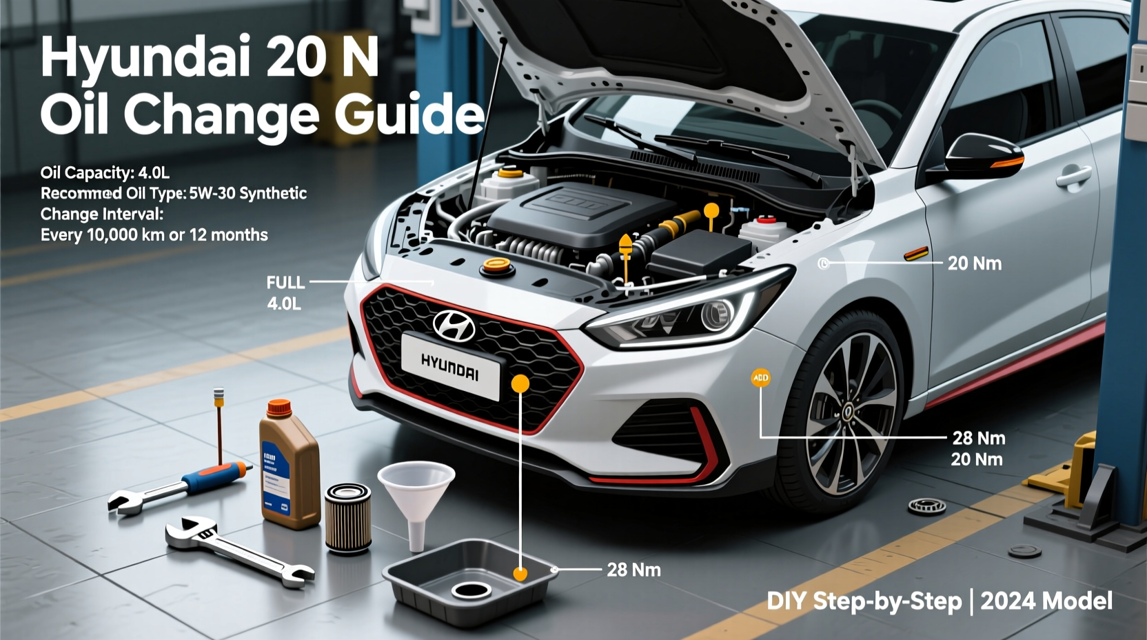 i20n oil change guide