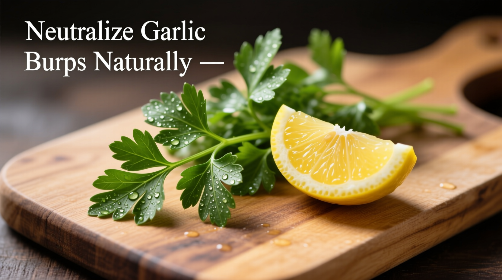 Fresh parsley and lemon for neutralizing garlic burps