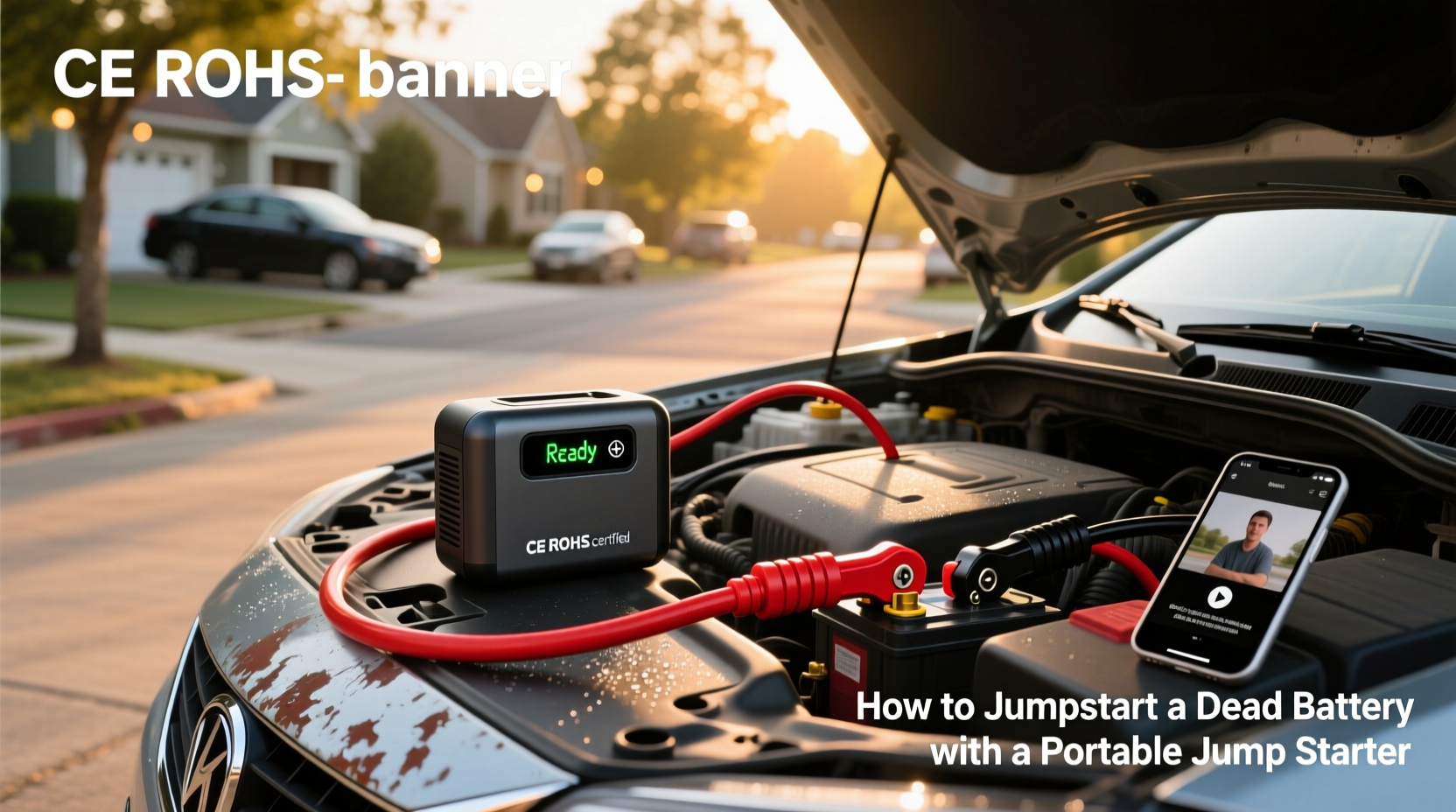 ce rohs jump starter,How to jumpstart a dead battery with a portable jump starter? buying guide