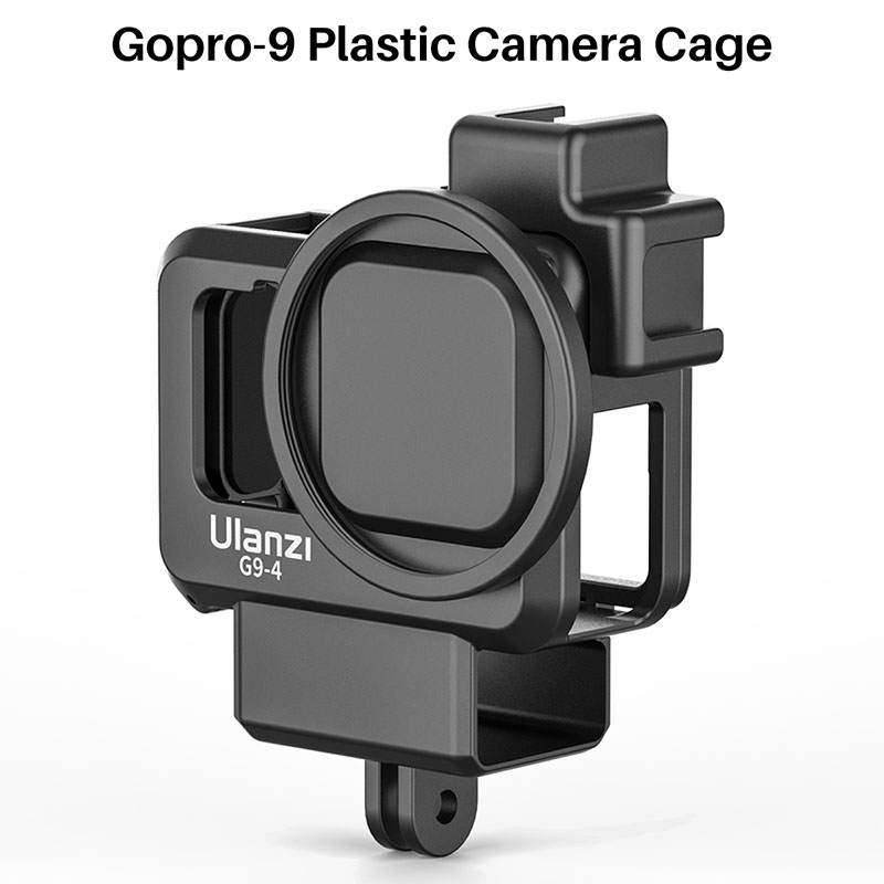 ULANZI G9-4 Plastic Camera Cage for Gopro Hero 9 Black Dual Cold Shoe Camera Vlog Cage