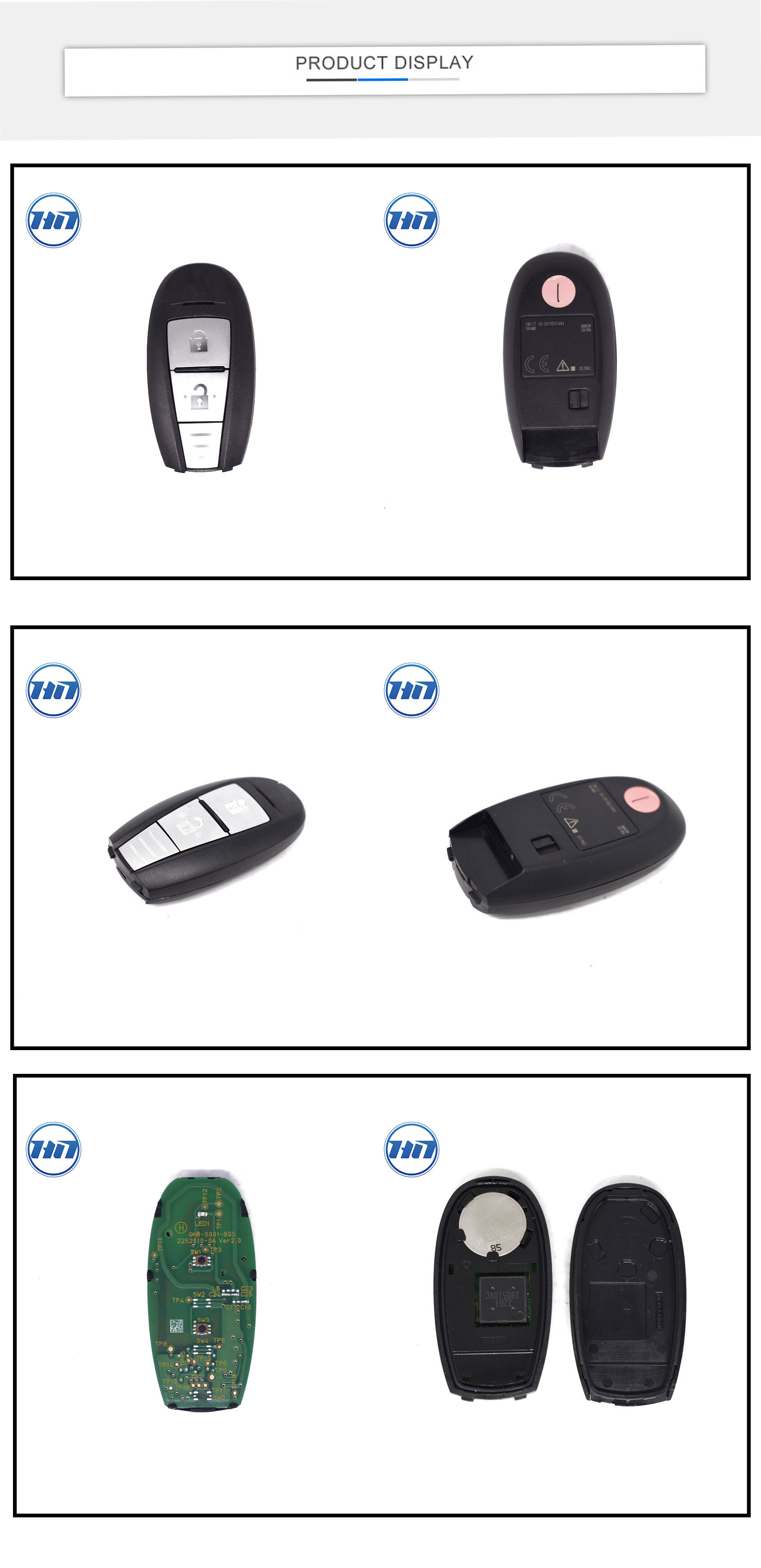 CMIIT ID 2013DJ1464 Auto Control Fob FSK 433.9MHz 47 chip Genuine Smart Proximity Key 2 Buttons For Vitara