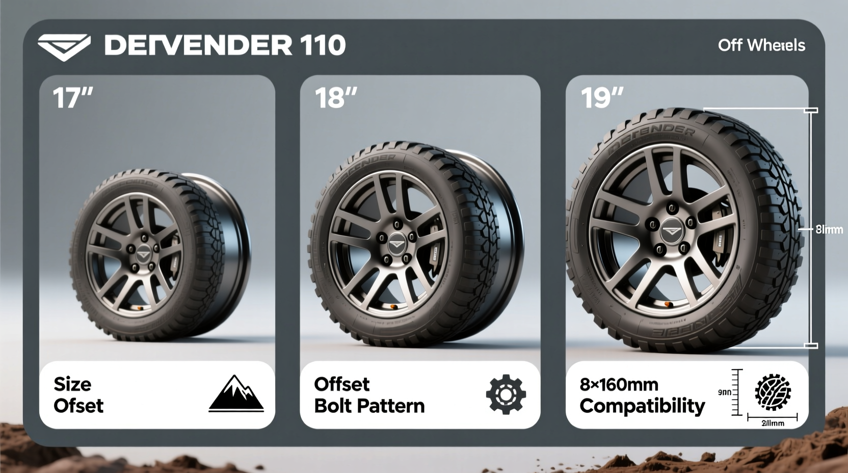 defender 110 offroad wheel comparison