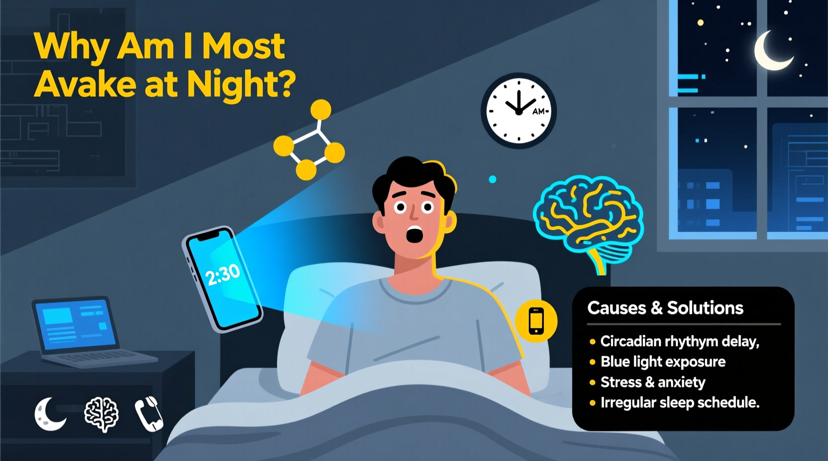 why am i most awake at night causes what to do