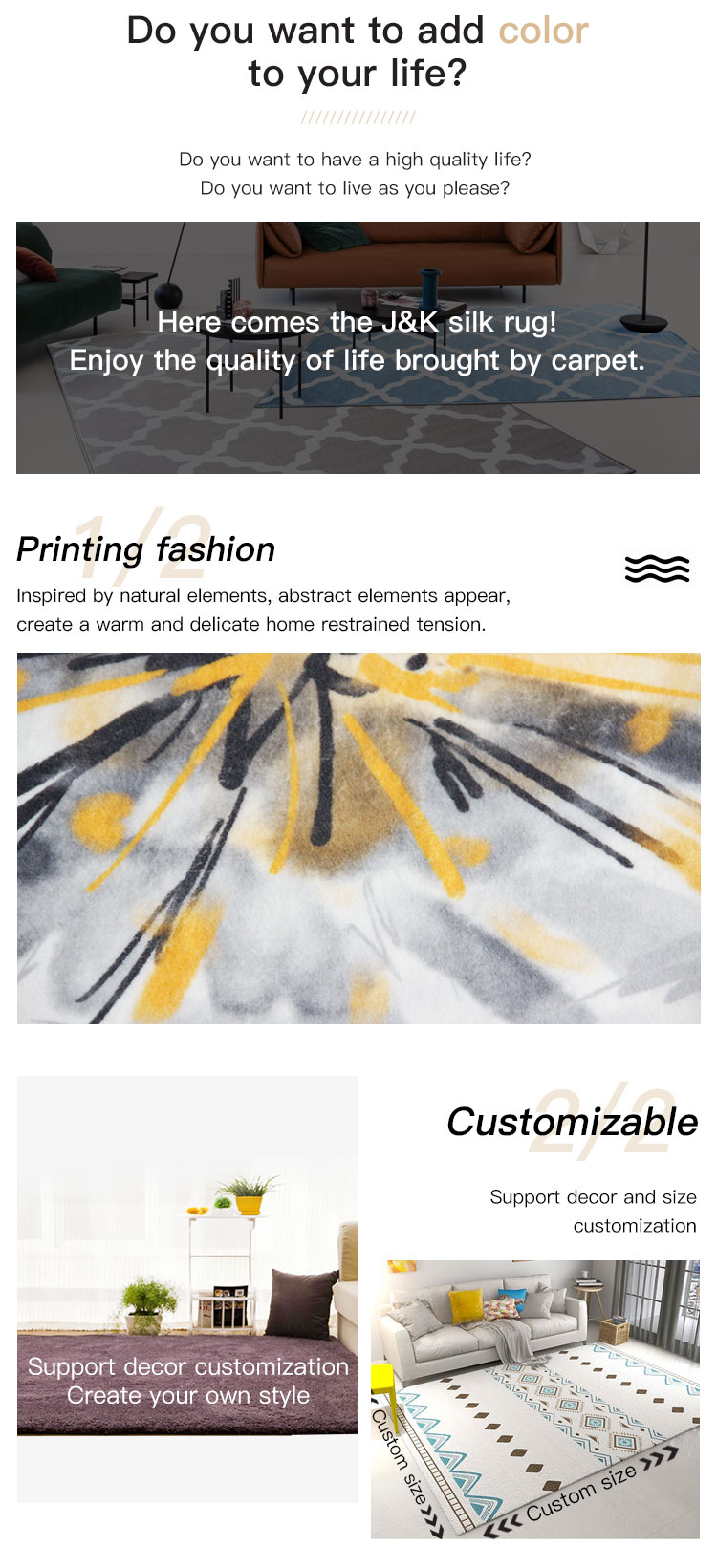 Fast shipping stock carpet 100% polyester modern carpet geometric design rug(图3)