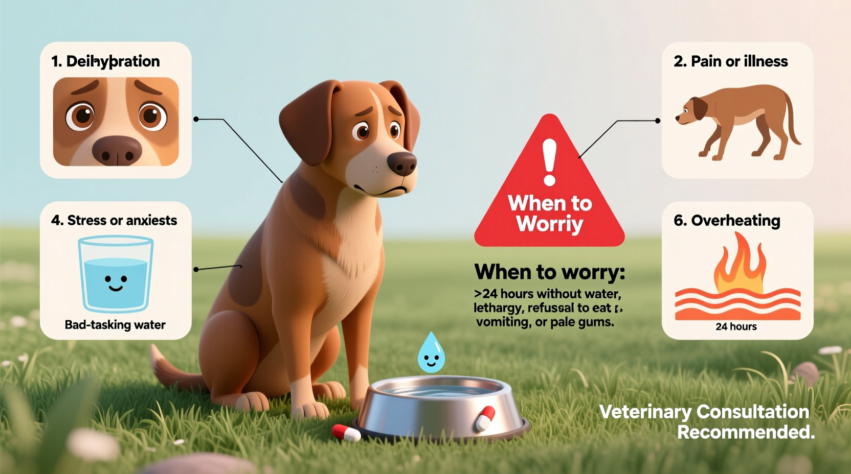 dog not drinking reasons why when to worry