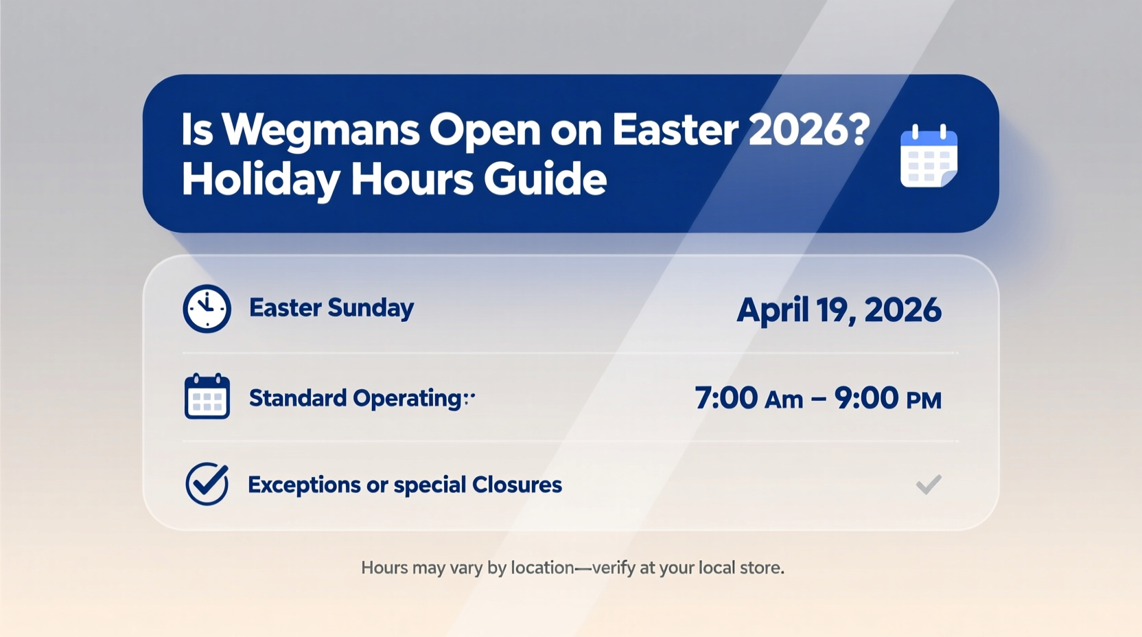 is wegmans open on easter 2026