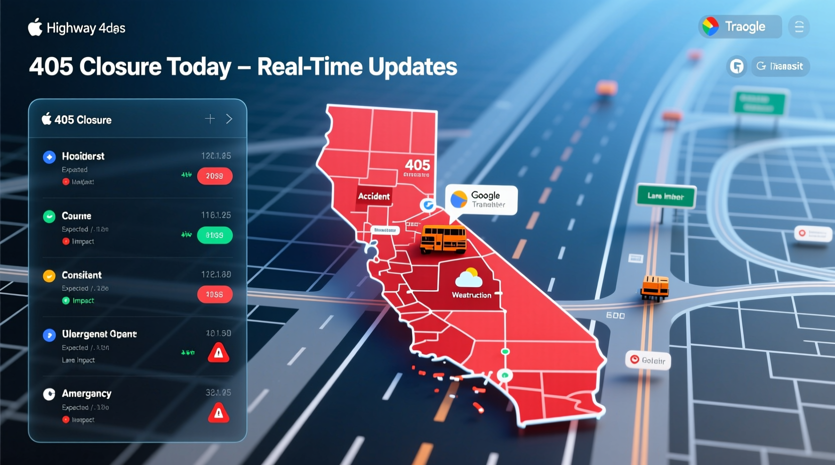 405 closure today real time traffic updates reasons why