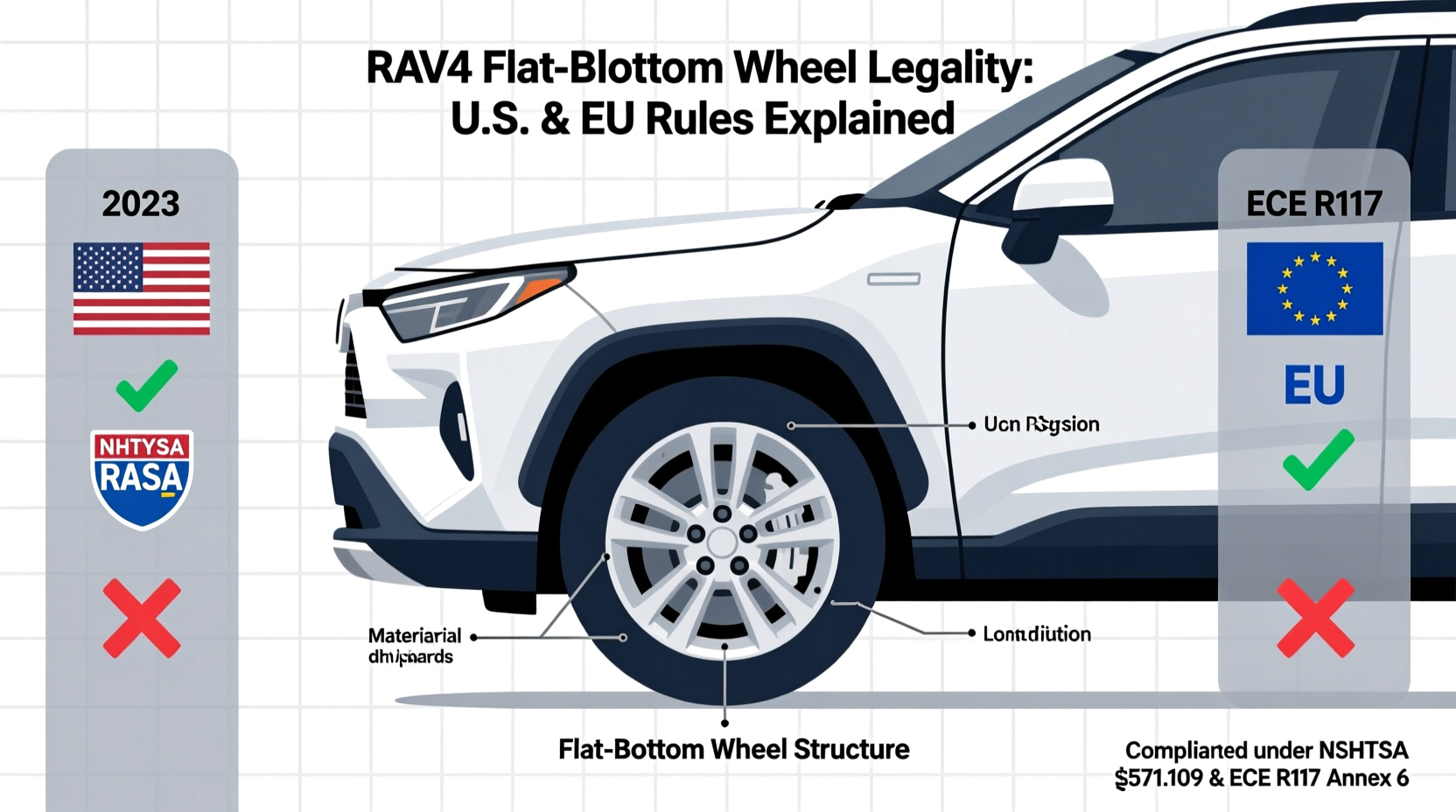 rav4 flat bottom wheel legality