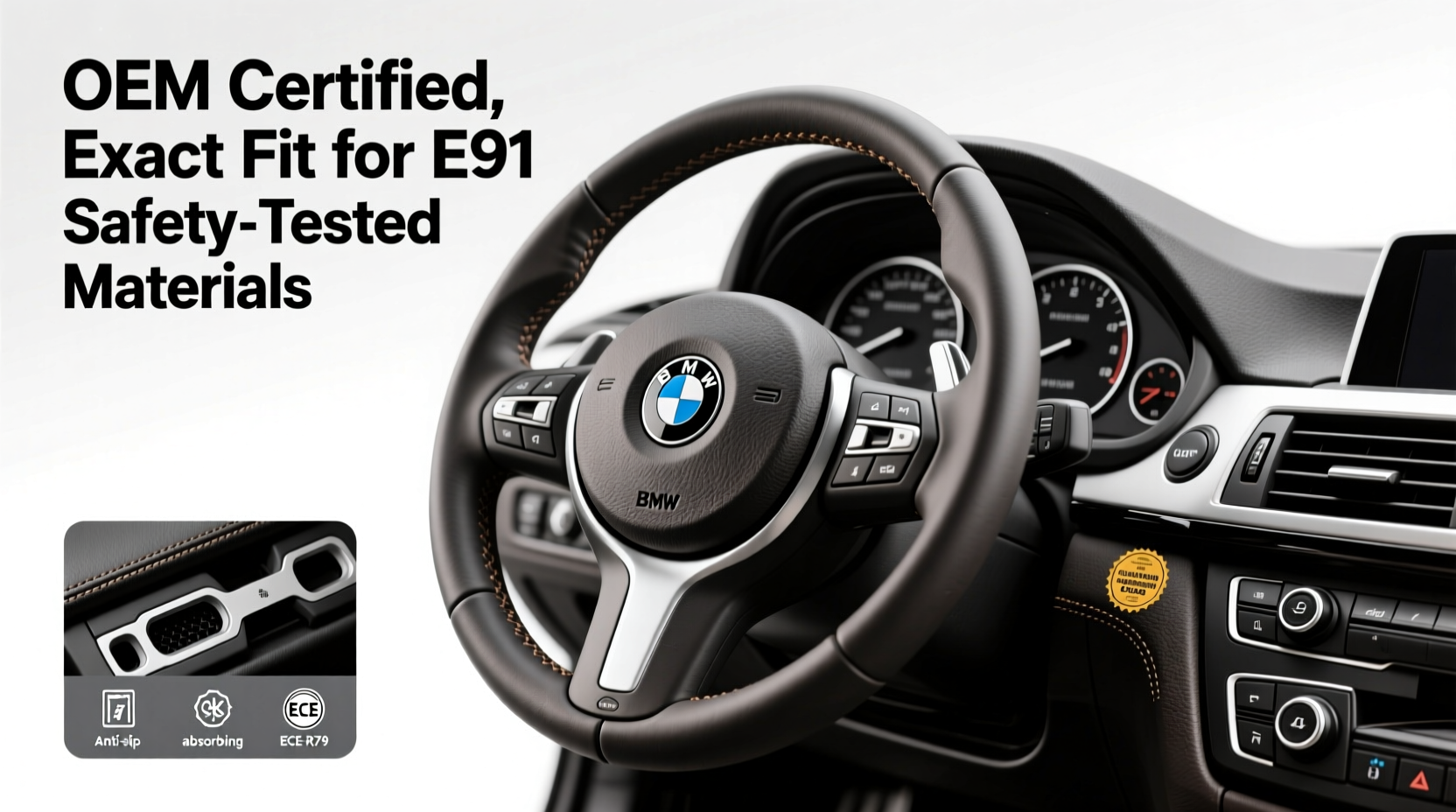 e91 steering wheel replacement