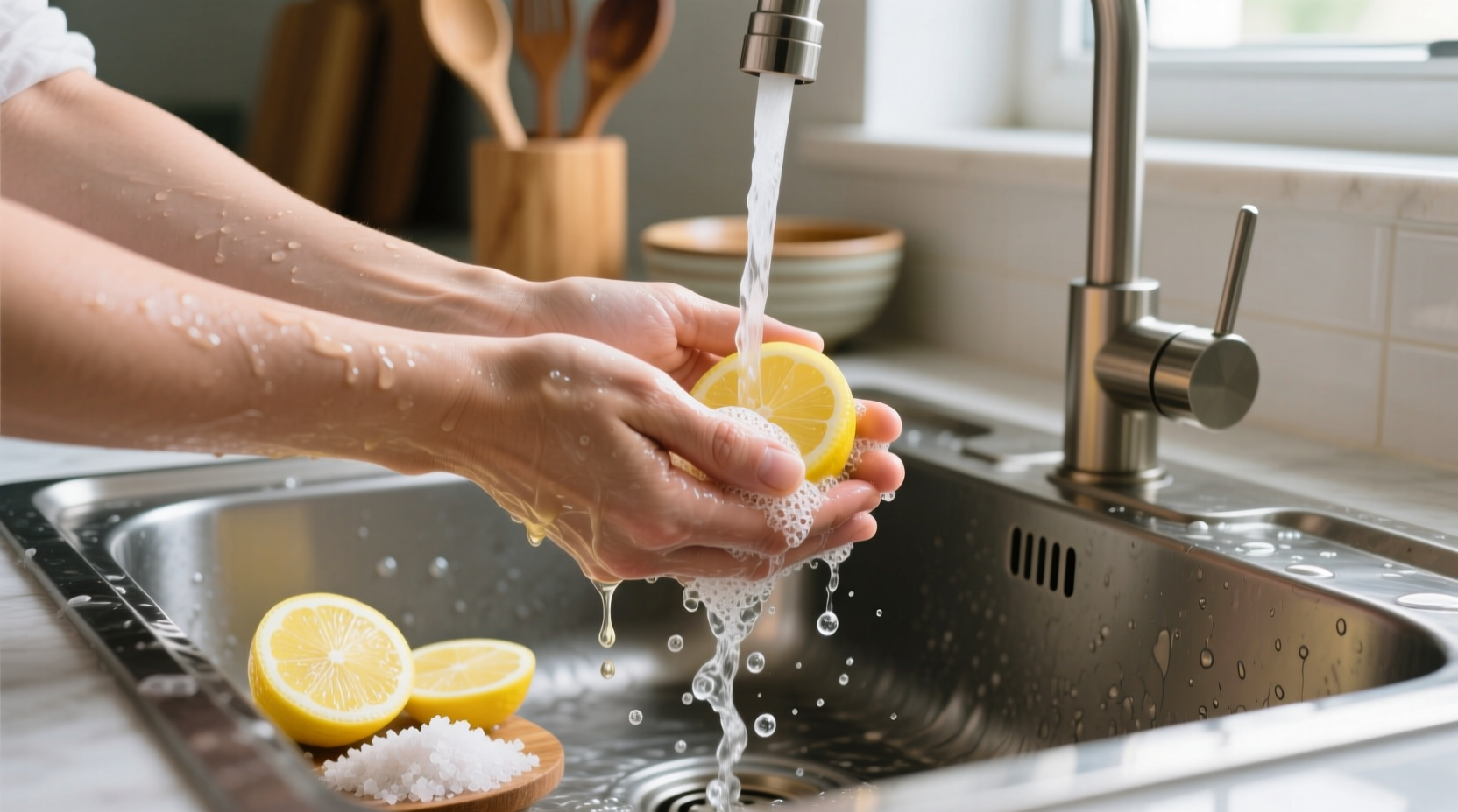 how to get garlic smell out of hands