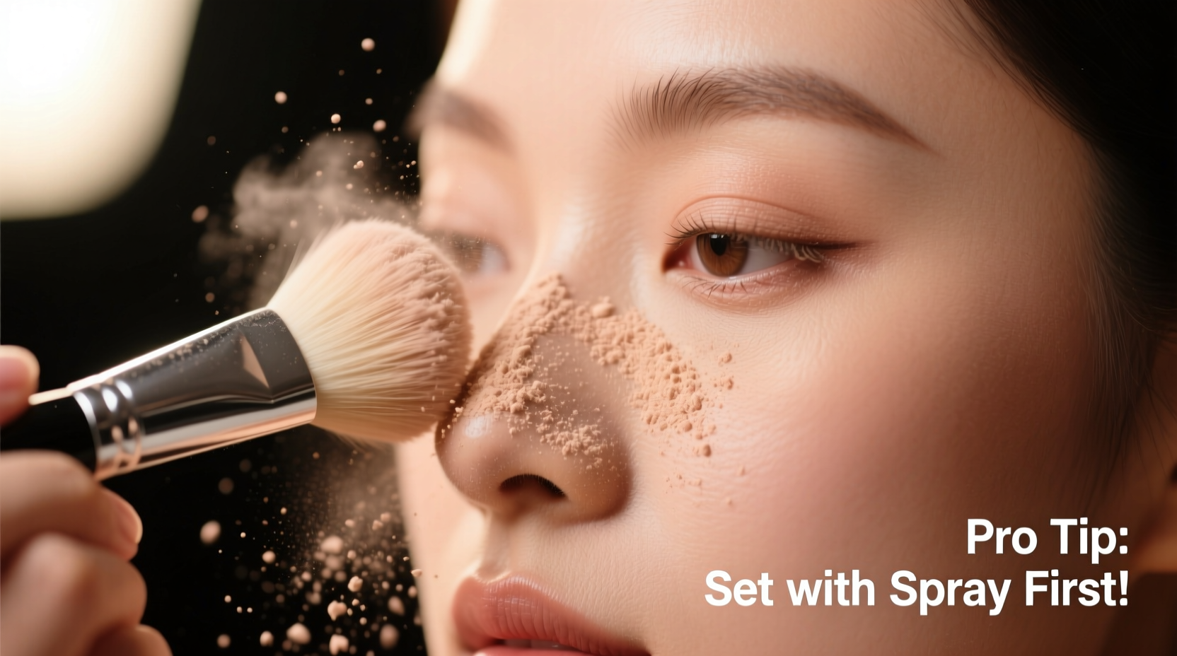 effective techniques to prevent creasing when using loose powder underneath makeup