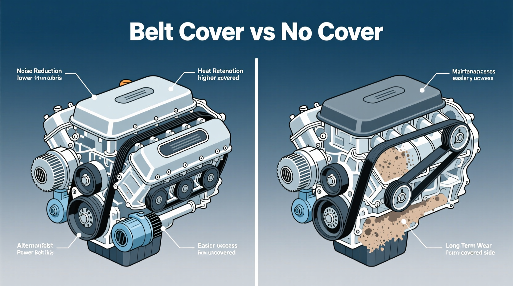 belt cover vs no cover turbo engine
