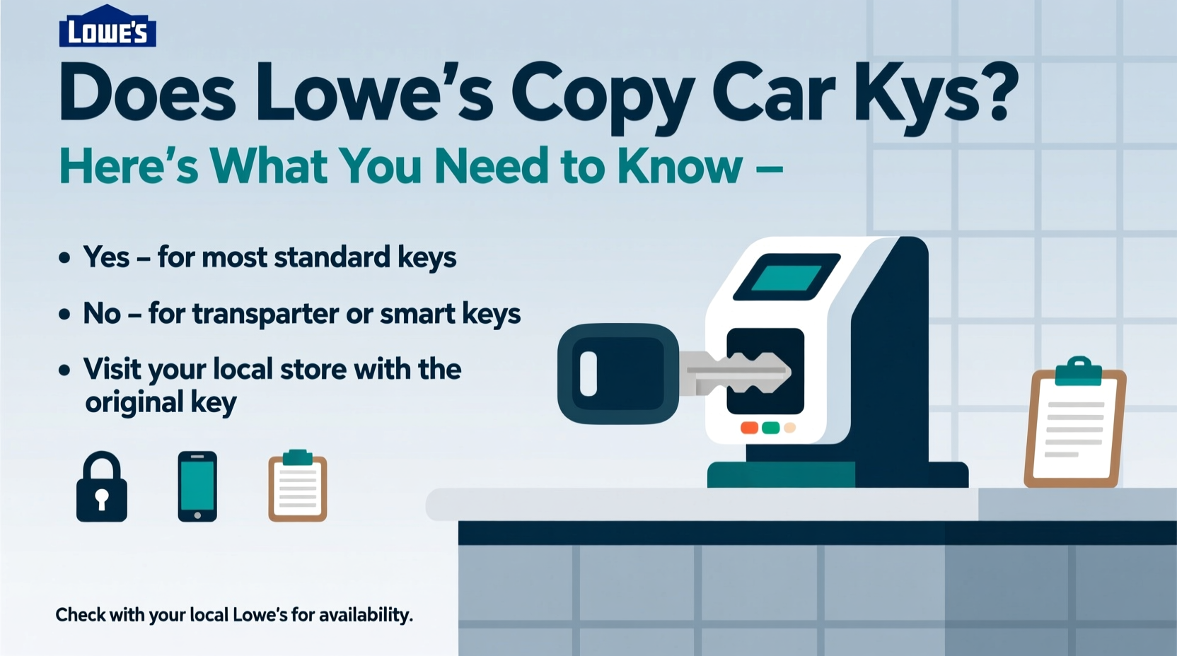 does lowes copy car keys